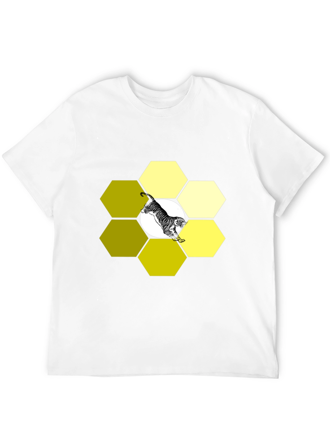 Tiger Hexagon Black Graphic Tee