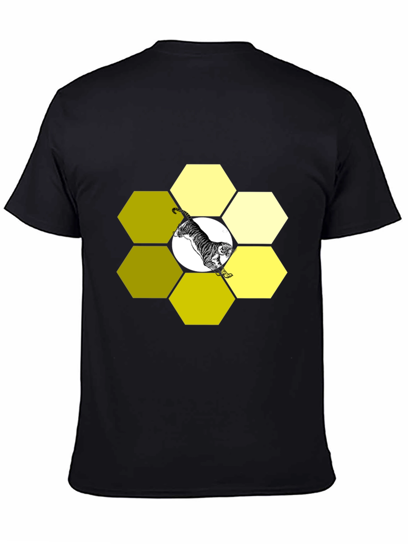 Tiger Hexagon Black Graphic Tee
