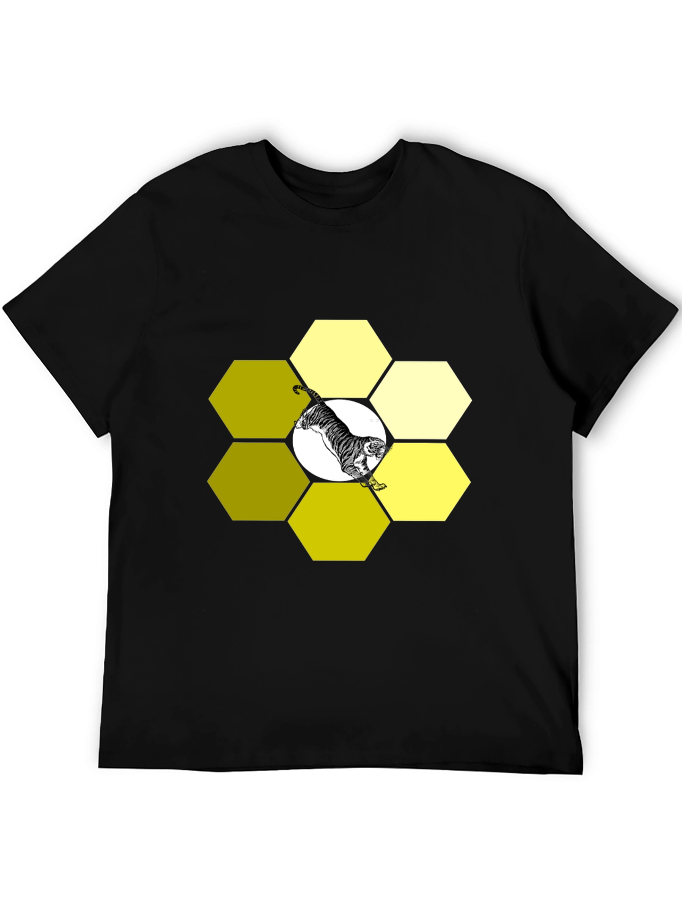 Tiger Hexagon Black Graphic Tee