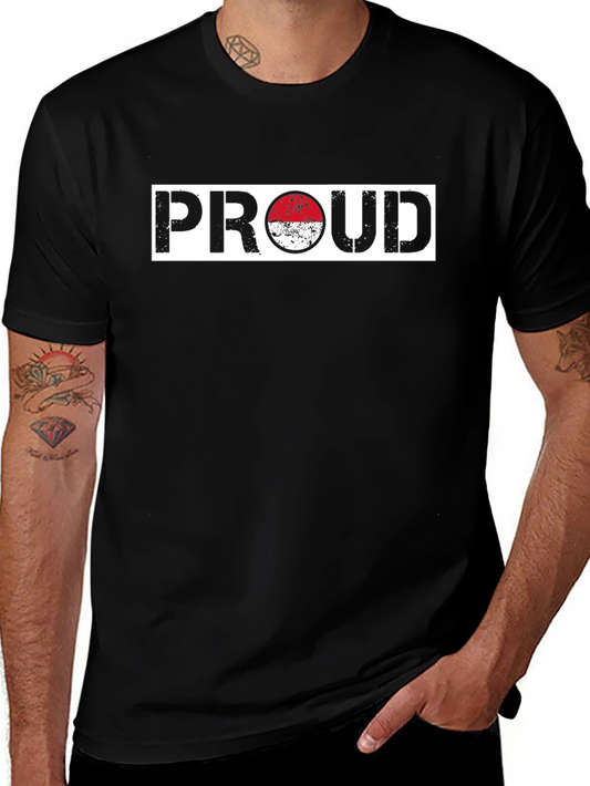 Proud Indonesia Flag Graphic Tee - Black