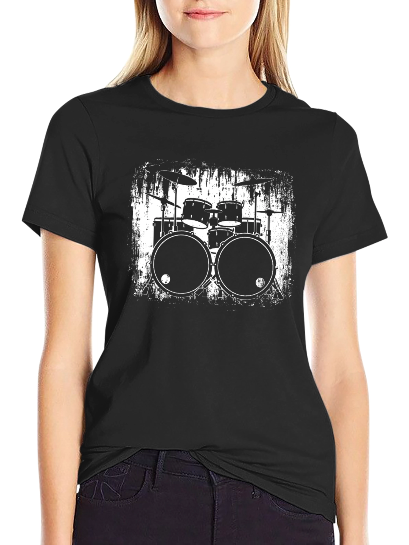 Drum Set Graphic Tee - Black