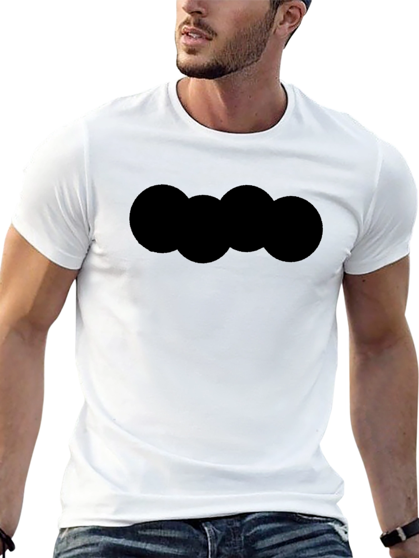 Black Graphic Tee - Cloud Design