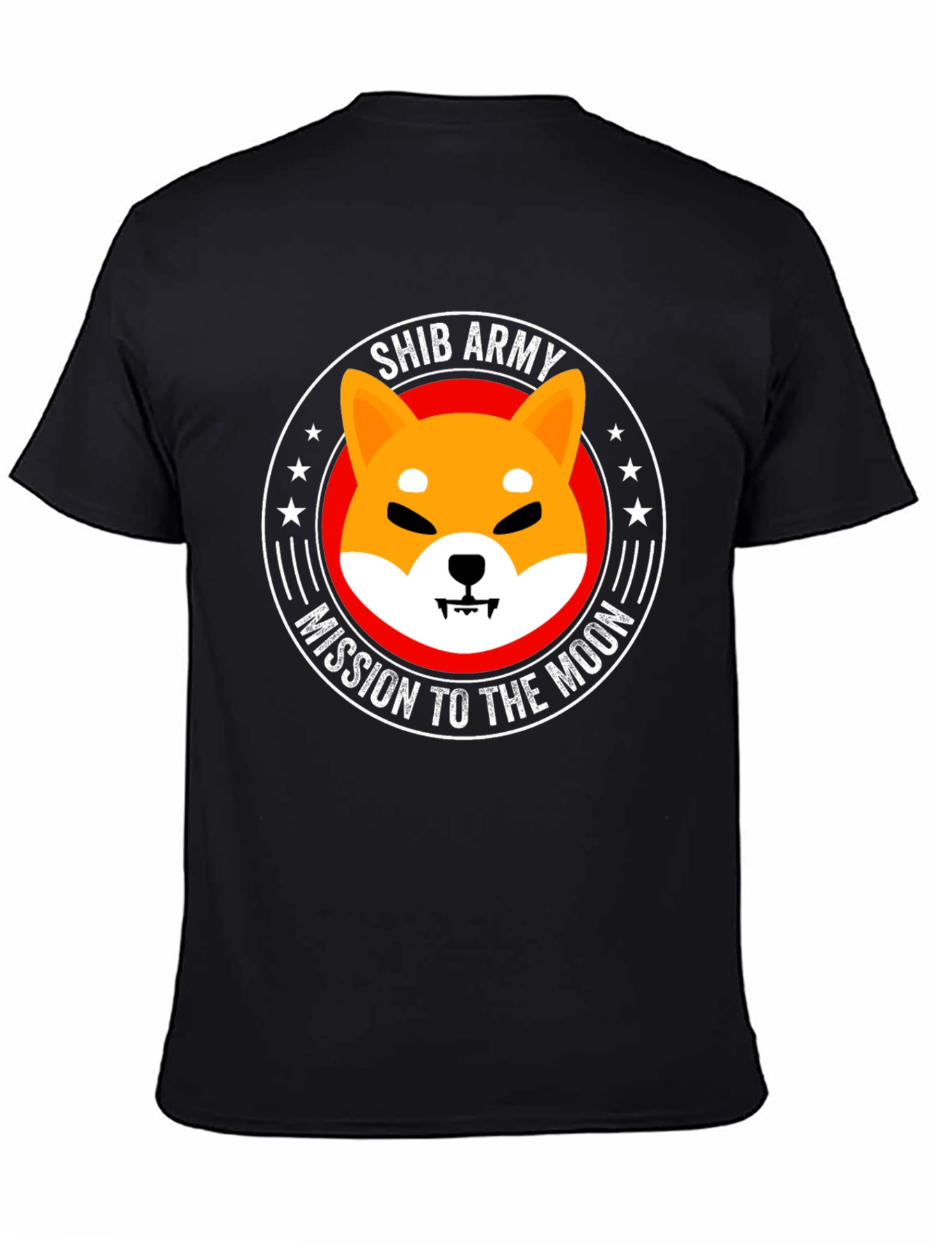 Shib Army Mission to the Moon Black T-Shirt