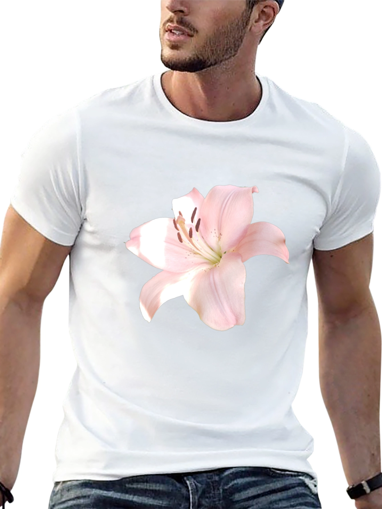 Floral Print T-Shirt - Black Stylish Casual Wear