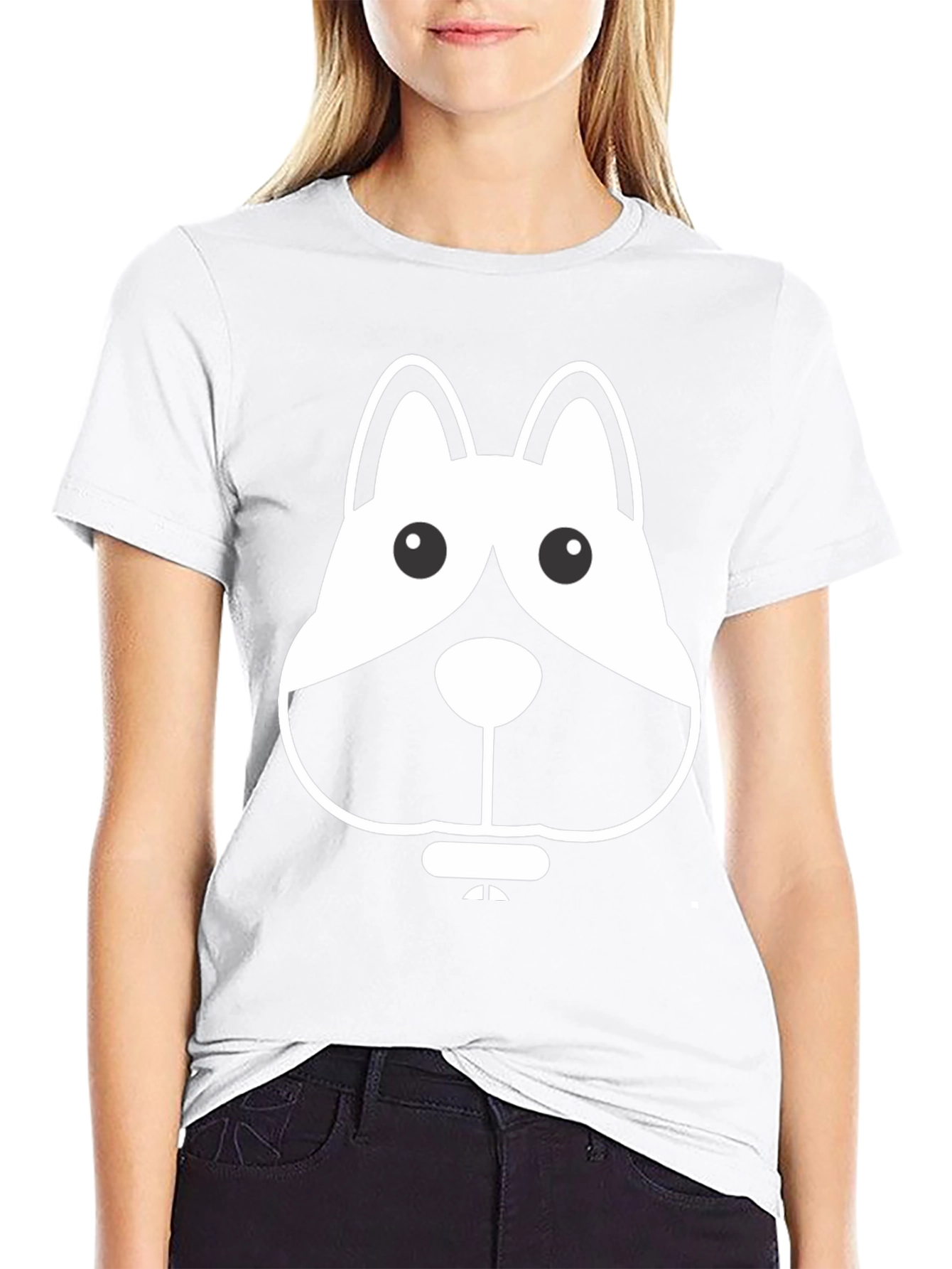 Dog Graphic Black Tee - Casual Wear