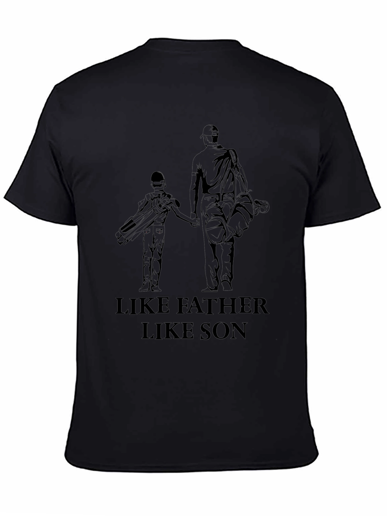 Like Father Like Son Black Graphic T-Shirt