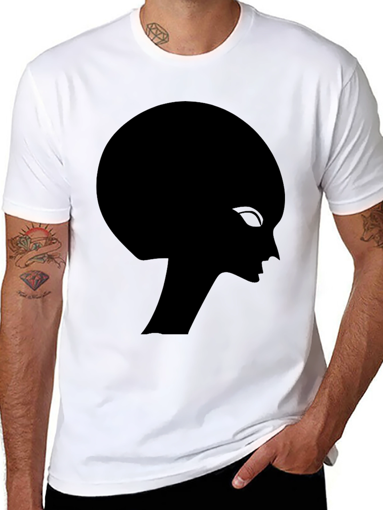 Alien Profile Black T-Shirt