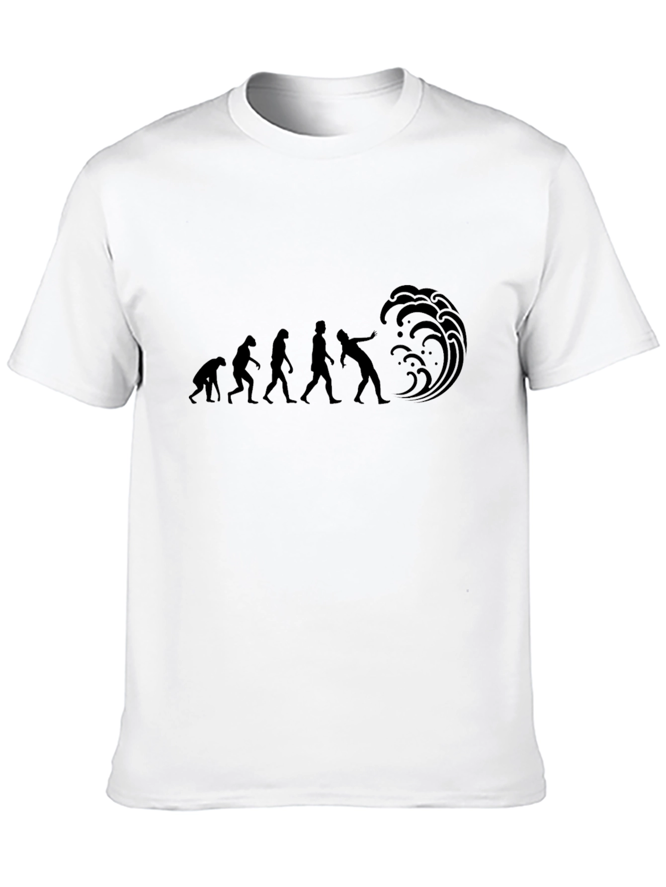 Evolution of Surfing Black T-Shirt