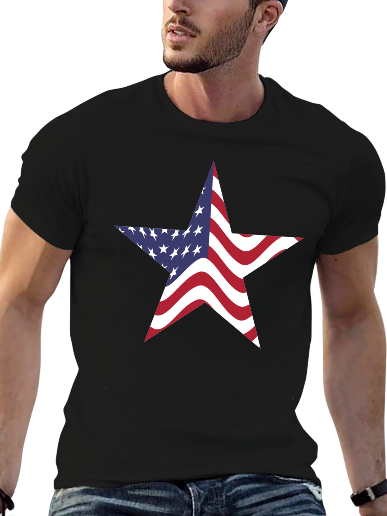 American Flag Star Graphic Tee - Patriotic Pride