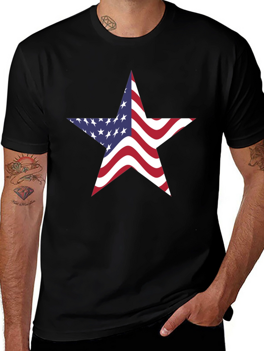 American Flag Star Graphic Tee - Patriotic Pride