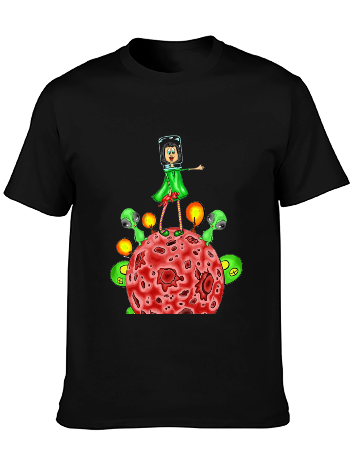 Cosmic Cartoon T-Shirt: Alien Planet Adventure