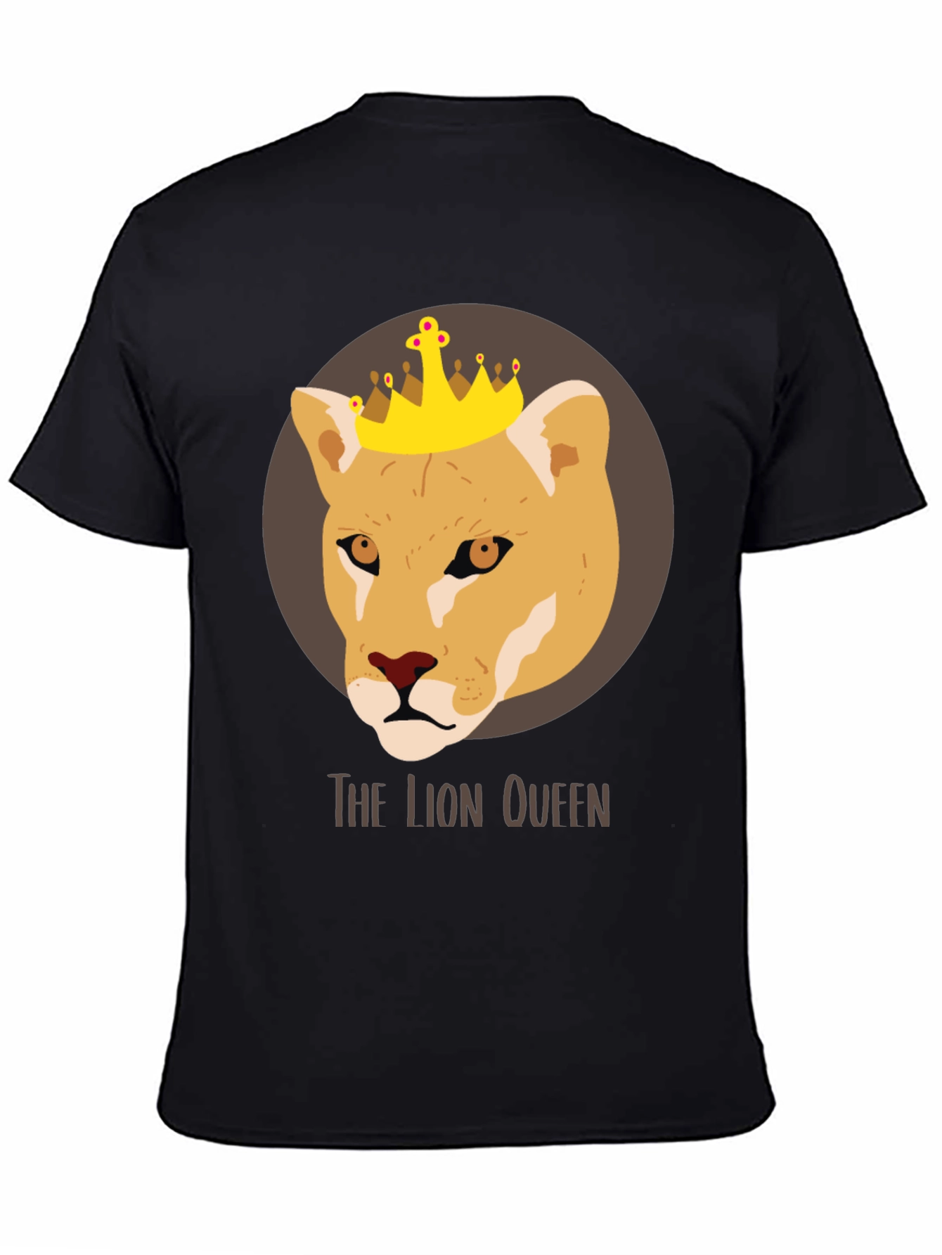 Lion Queen Graphic Tee - Unisex Black T-Shirt