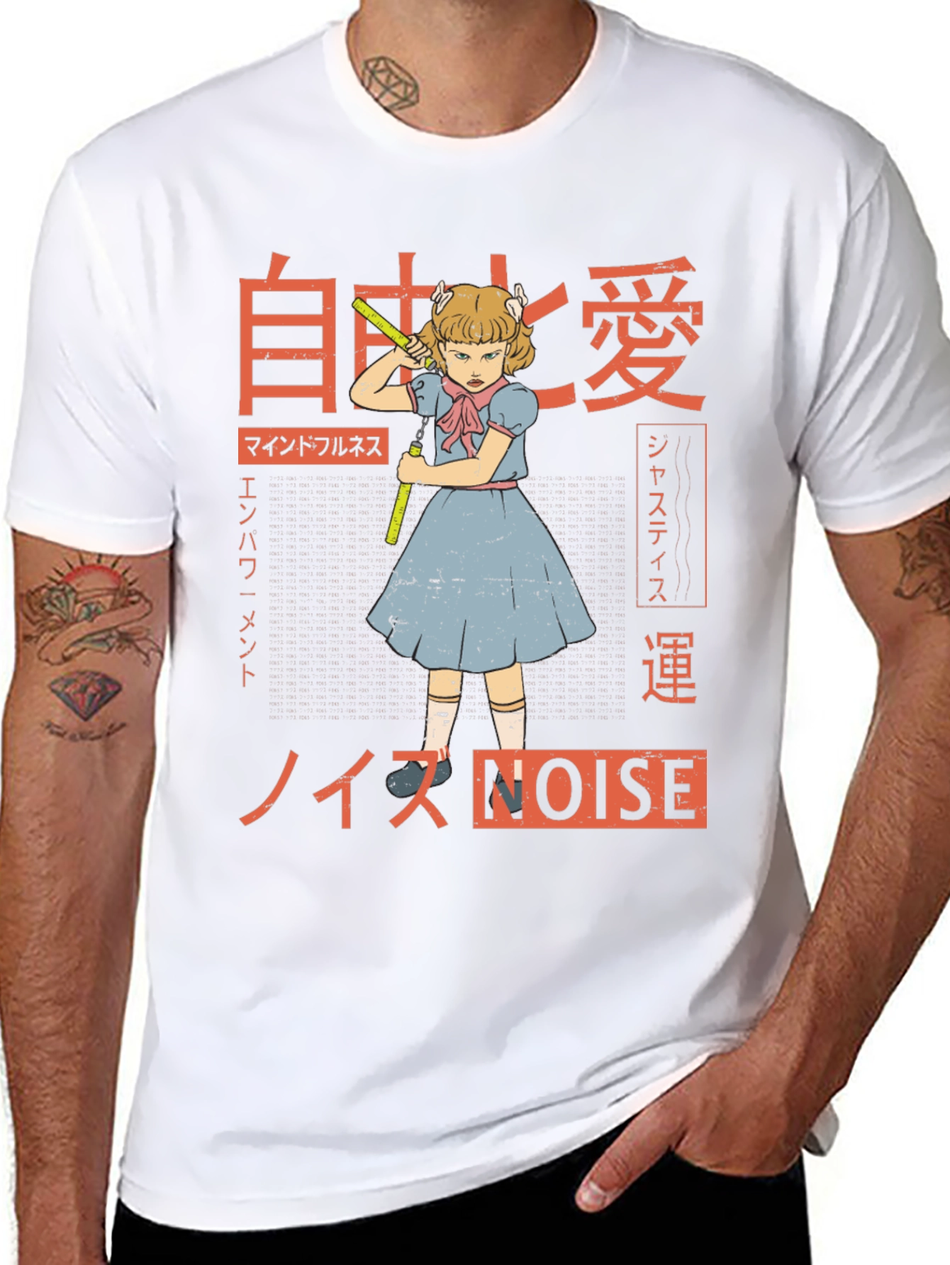 Noise Graphic Tee - Anime Girl T-Shirt