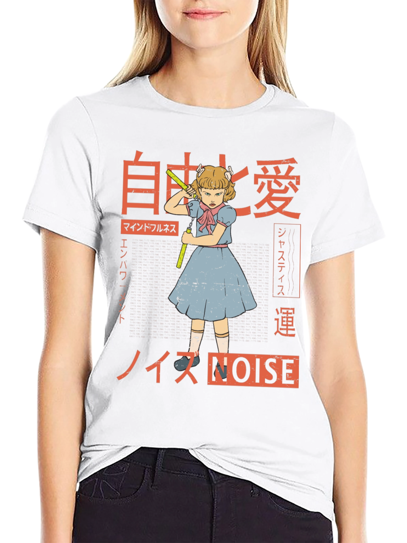 Noise Graphic Tee - Anime Girl T-Shirt