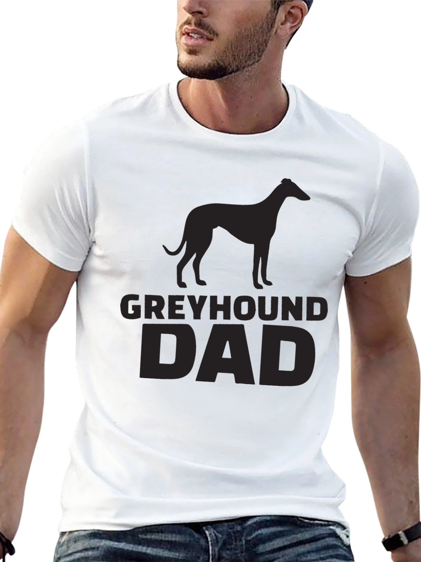 Greyhound Dad Black T-Shirt