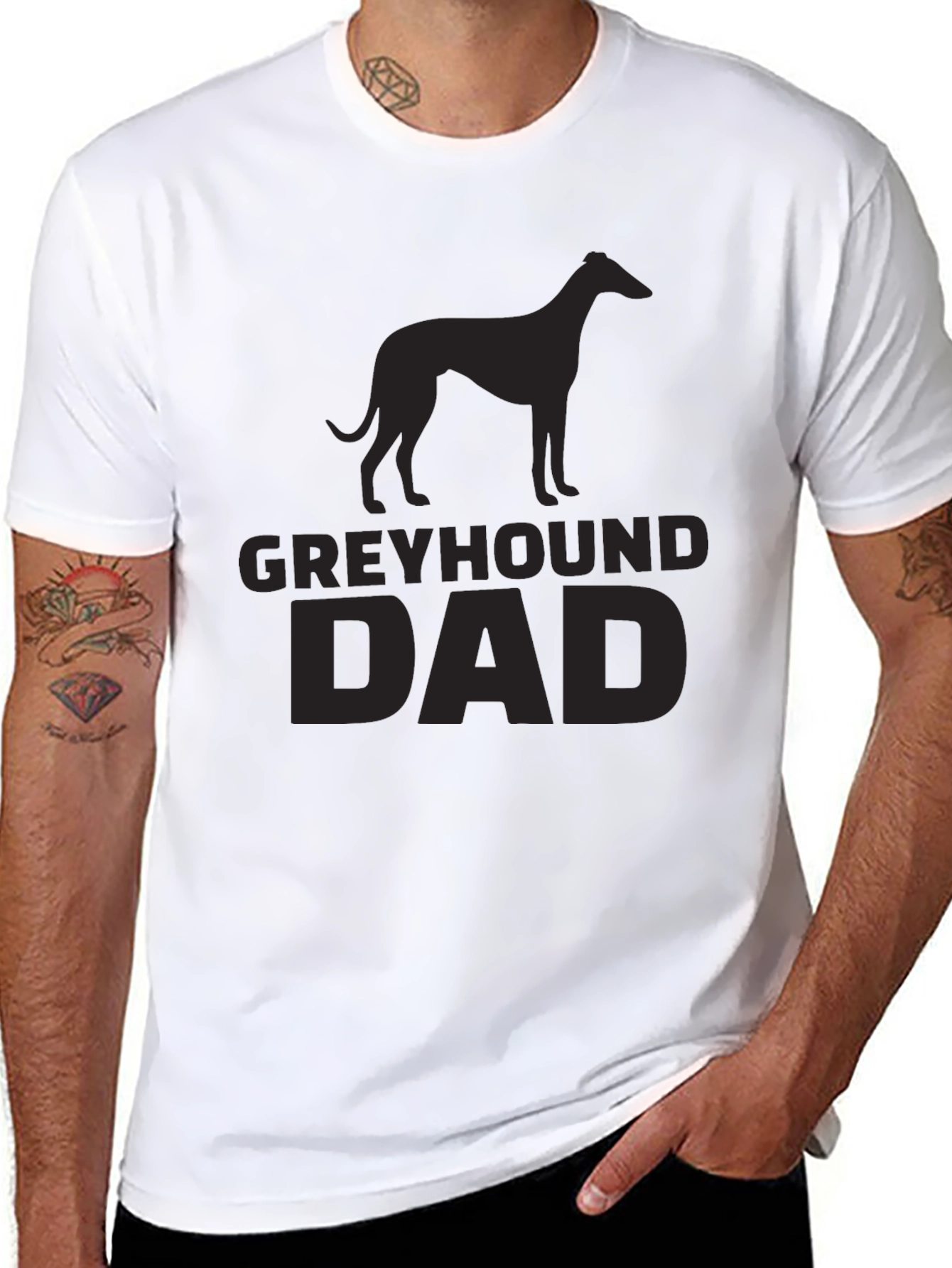 Greyhound Dad Black T-Shirt