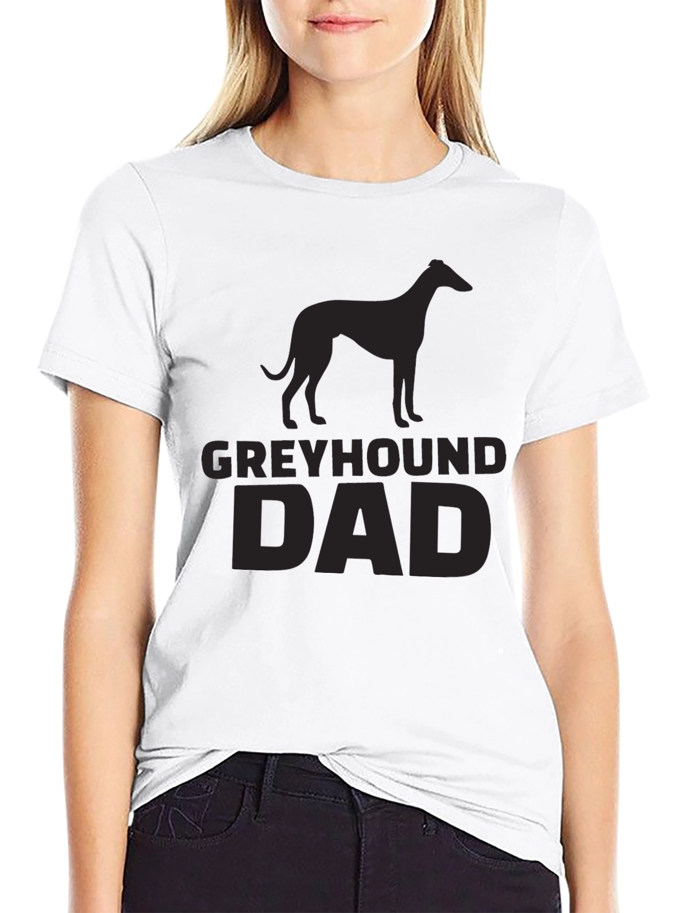 Greyhound Dad Black T-Shirt