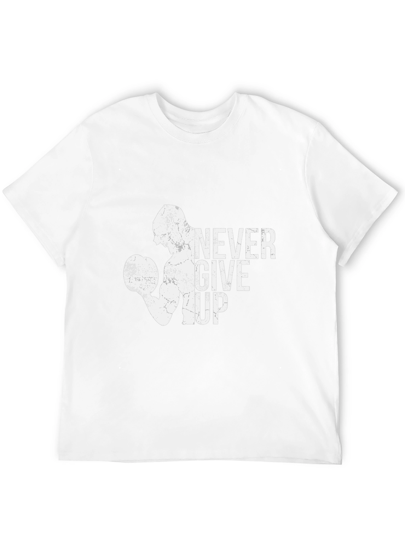 Never Give Up Graphic T-Shirt - Black Cotton Tee