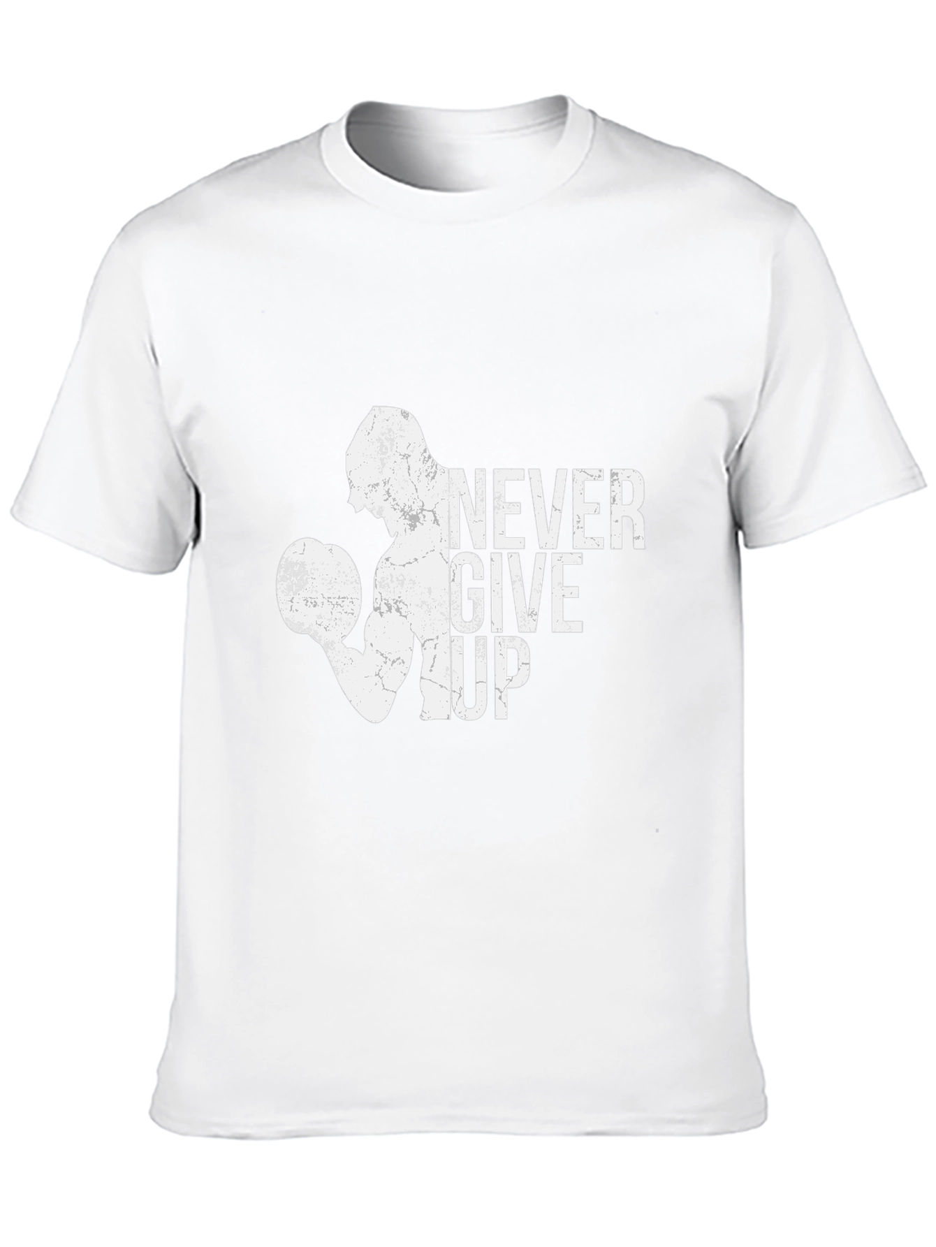 Never Give Up Graphic T-Shirt - Black Cotton Tee