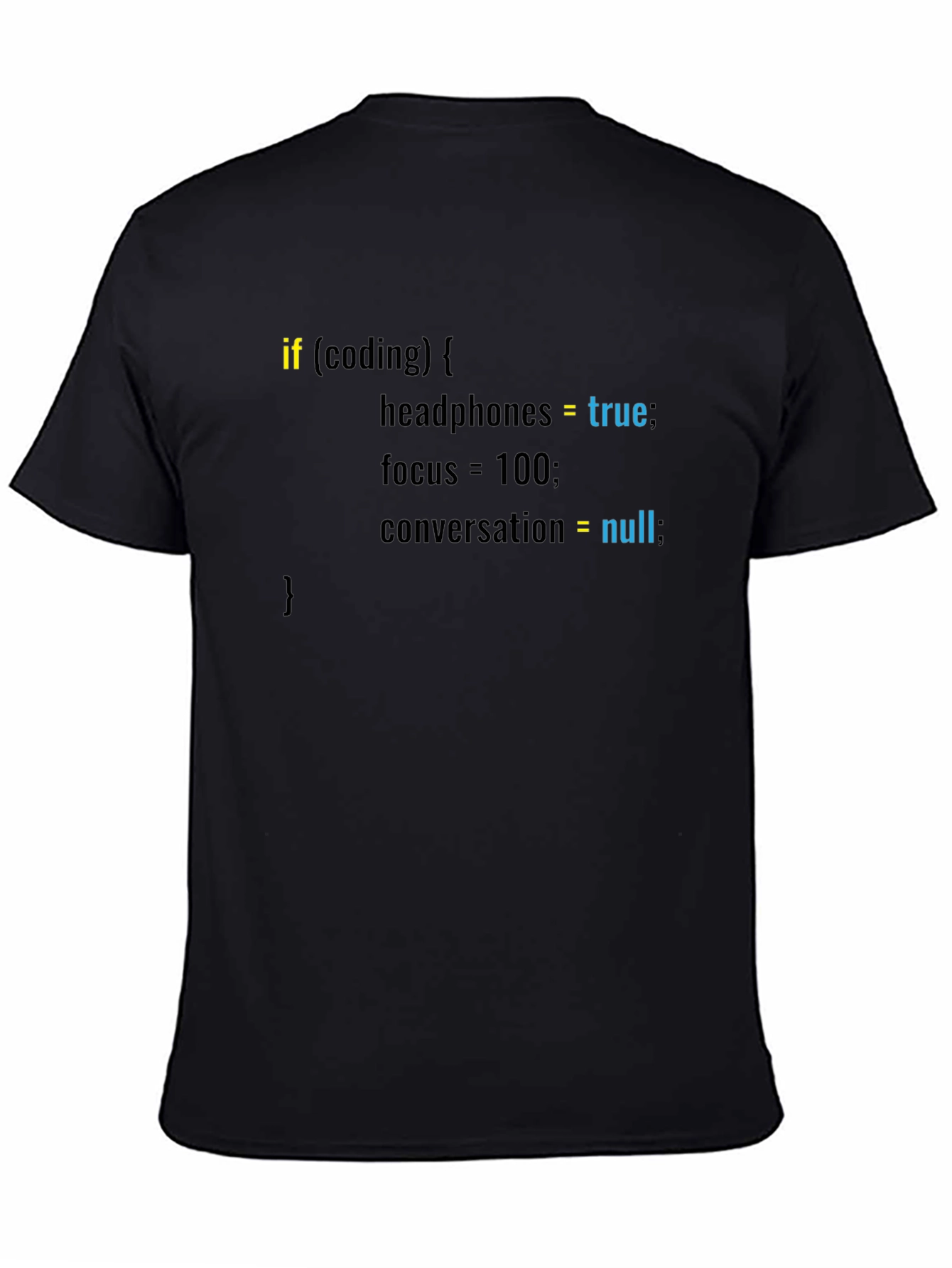 Coding Mode Black Tee - Headphones and Focus!