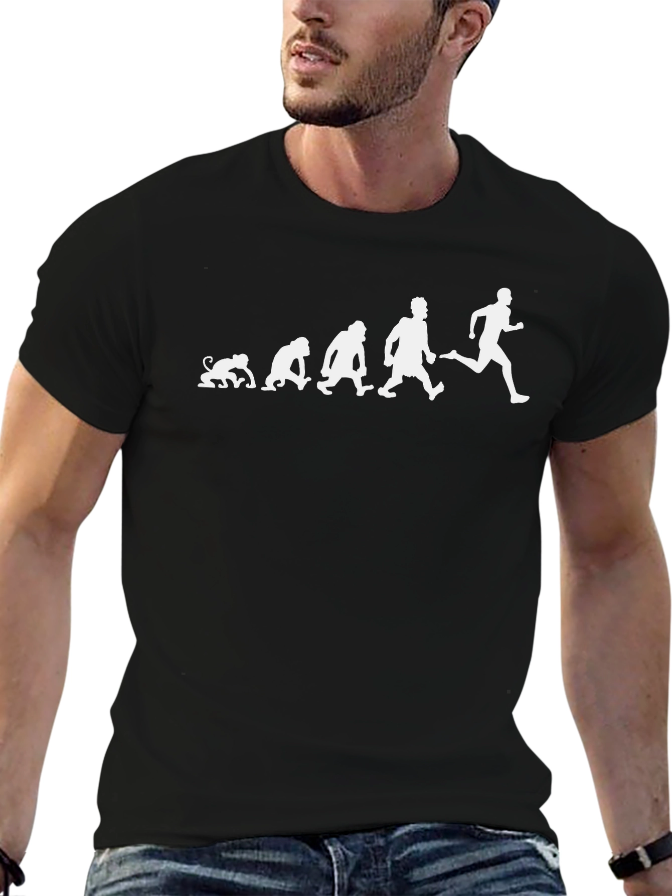 Evolution of a Runner T-Shirt - Black Cotton Tee