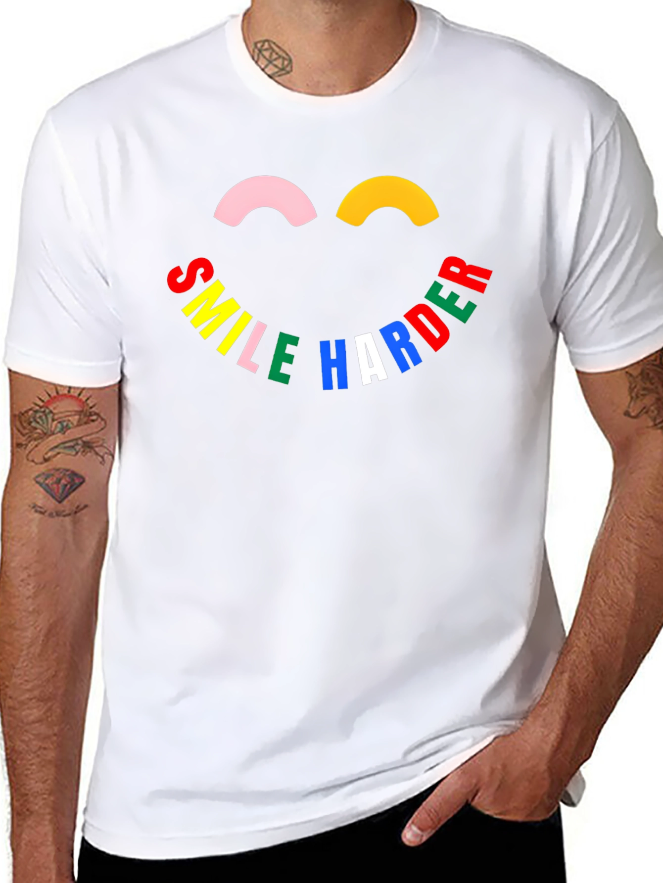 Smile Harder Graphic Tee - Black T-Shirt
