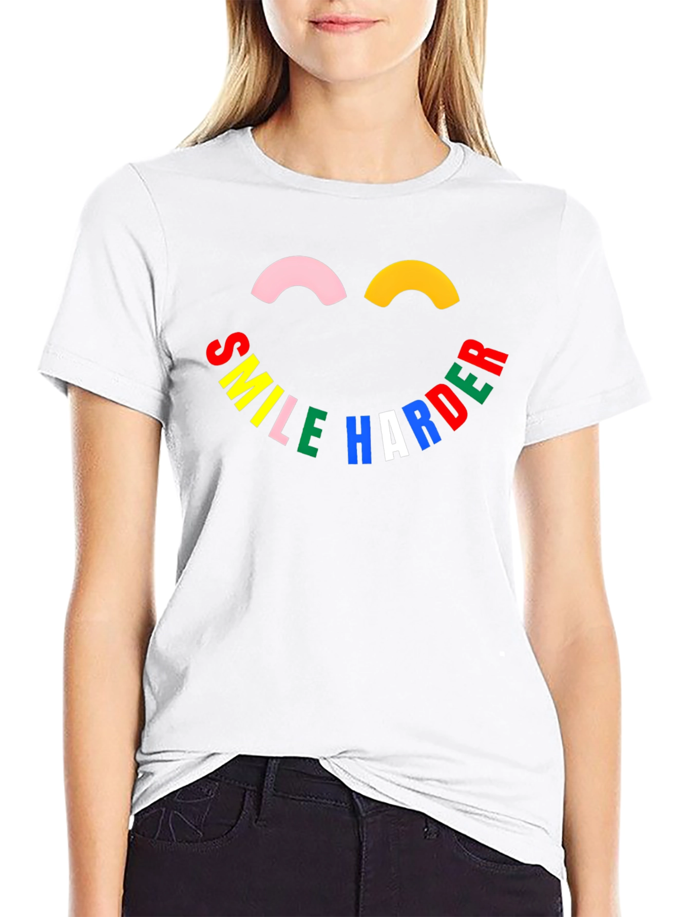 Smile Harder Graphic Tee - Black T-Shirt