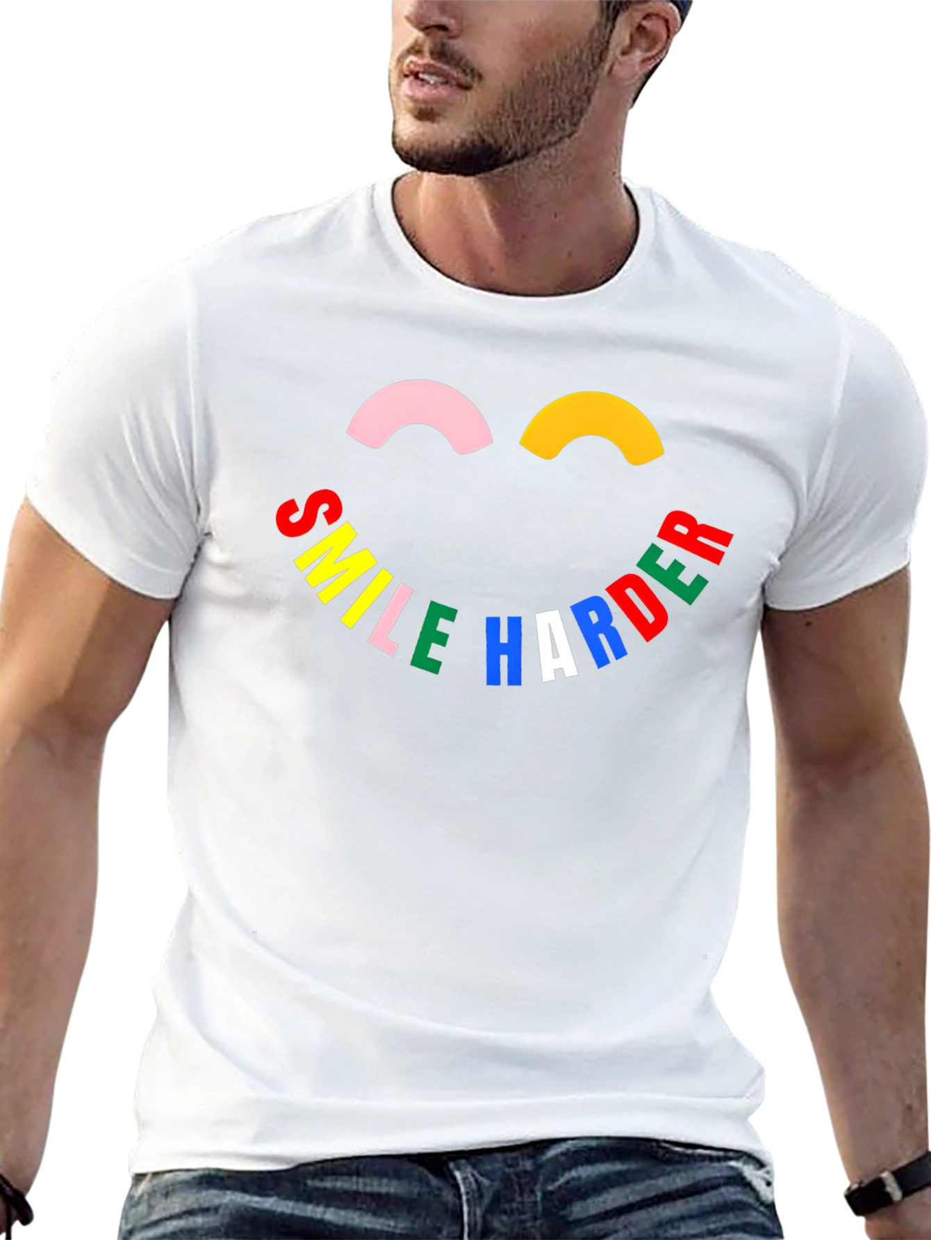 Smile Harder Graphic Tee - Black T-Shirt