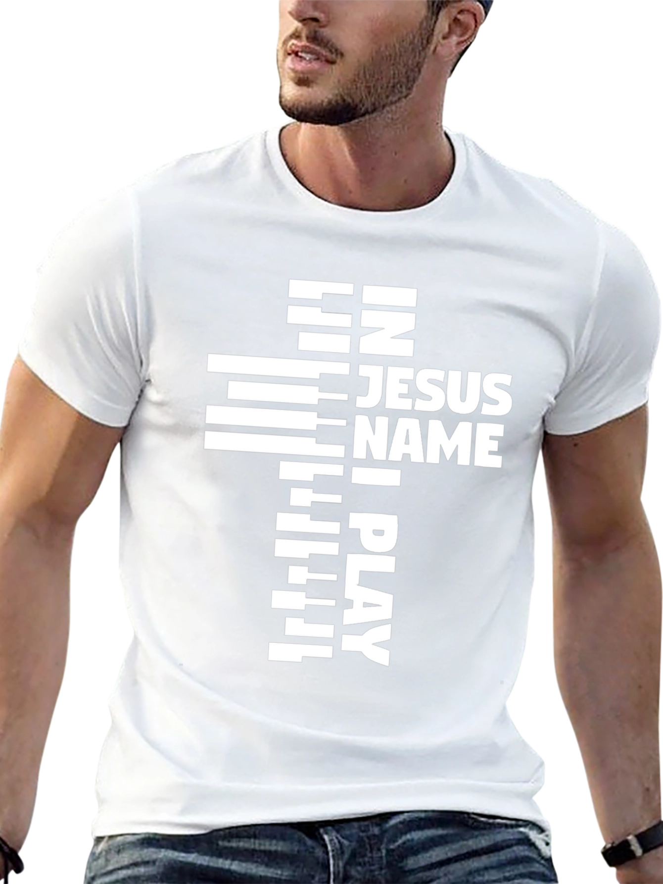 In Jesus Name I Play Graphic Tee