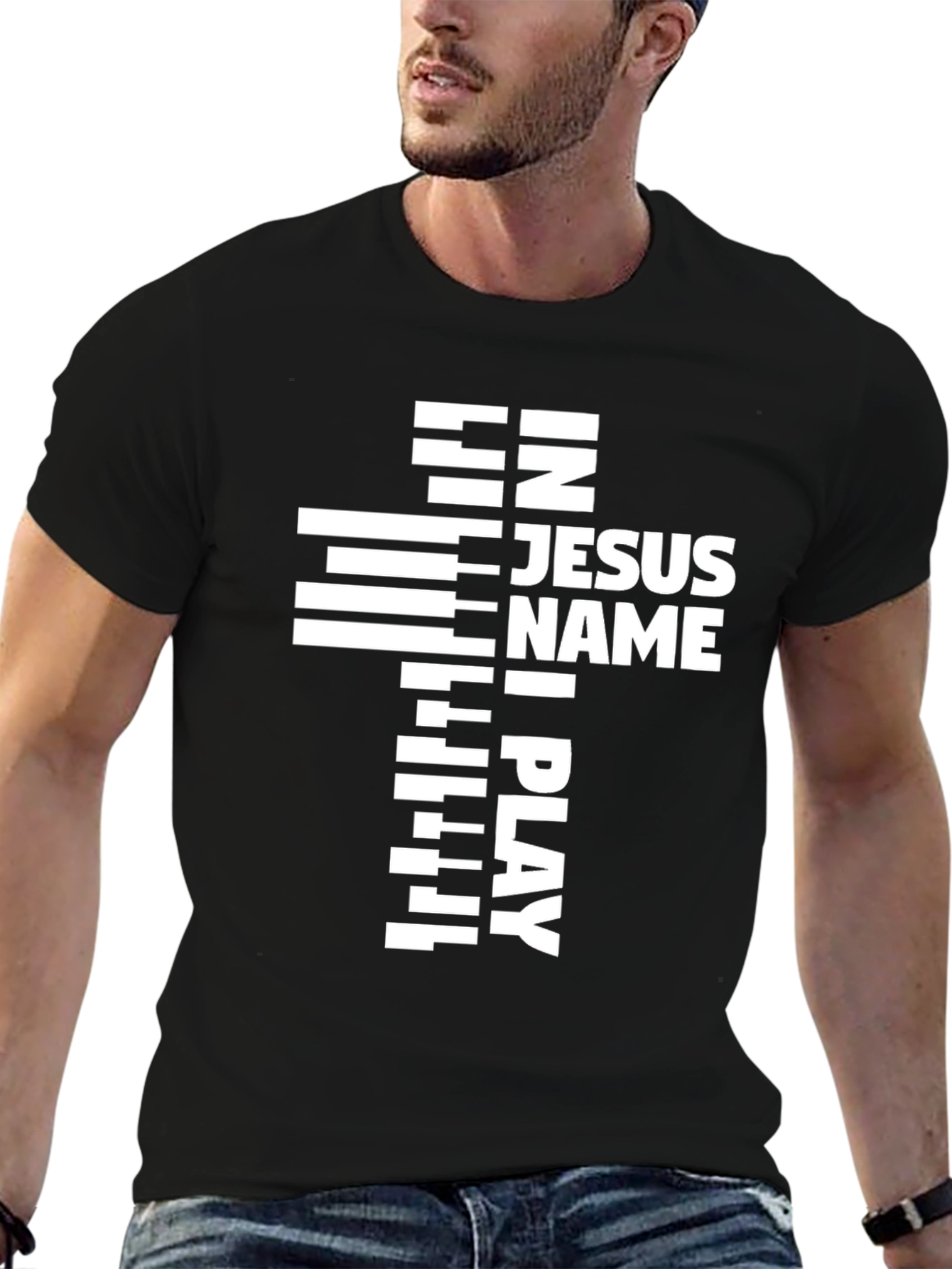 In Jesus Name I Play Graphic Tee