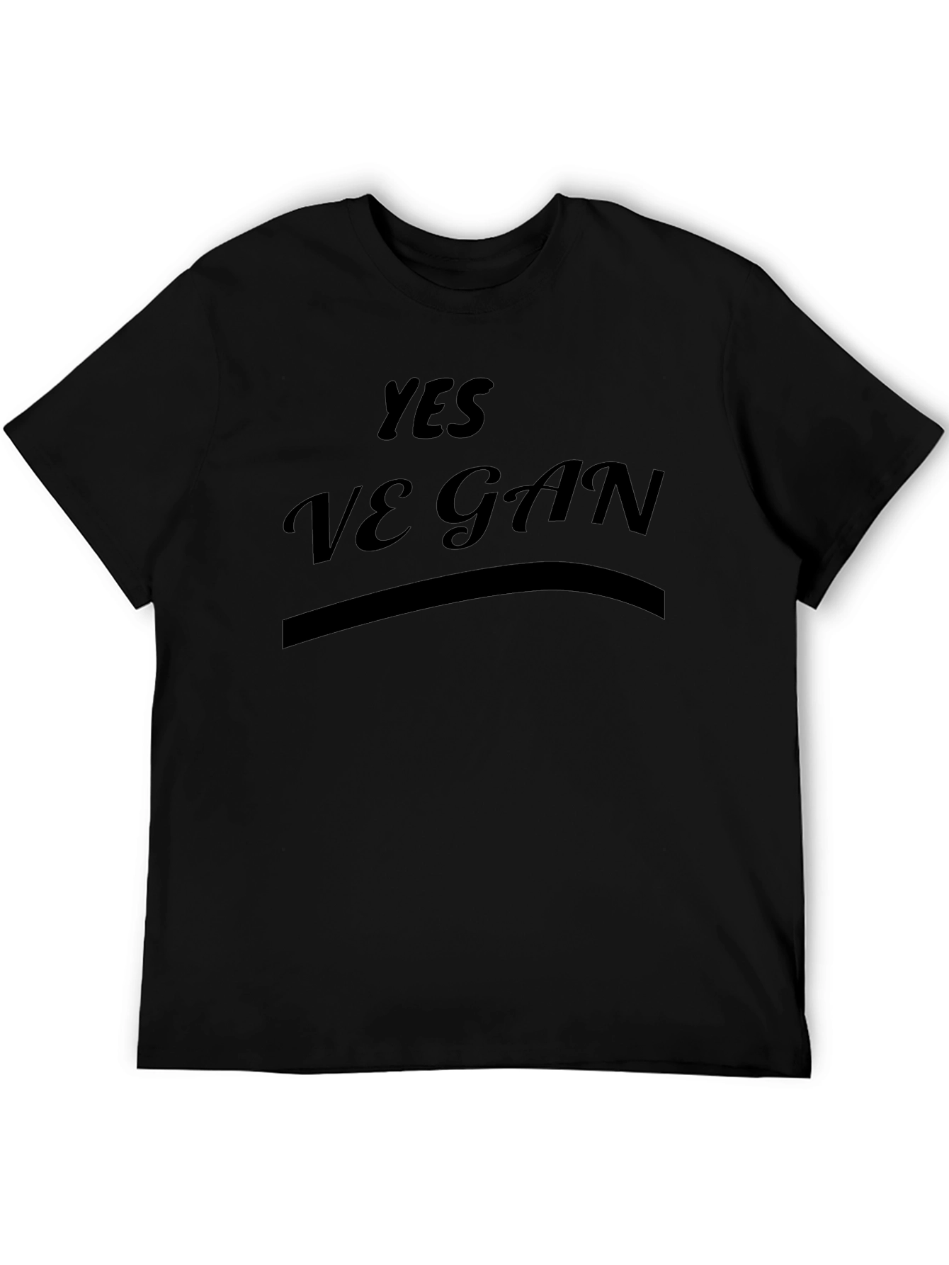 Yes Vegan Graphic T-Shirt -  Black Cotton Blend