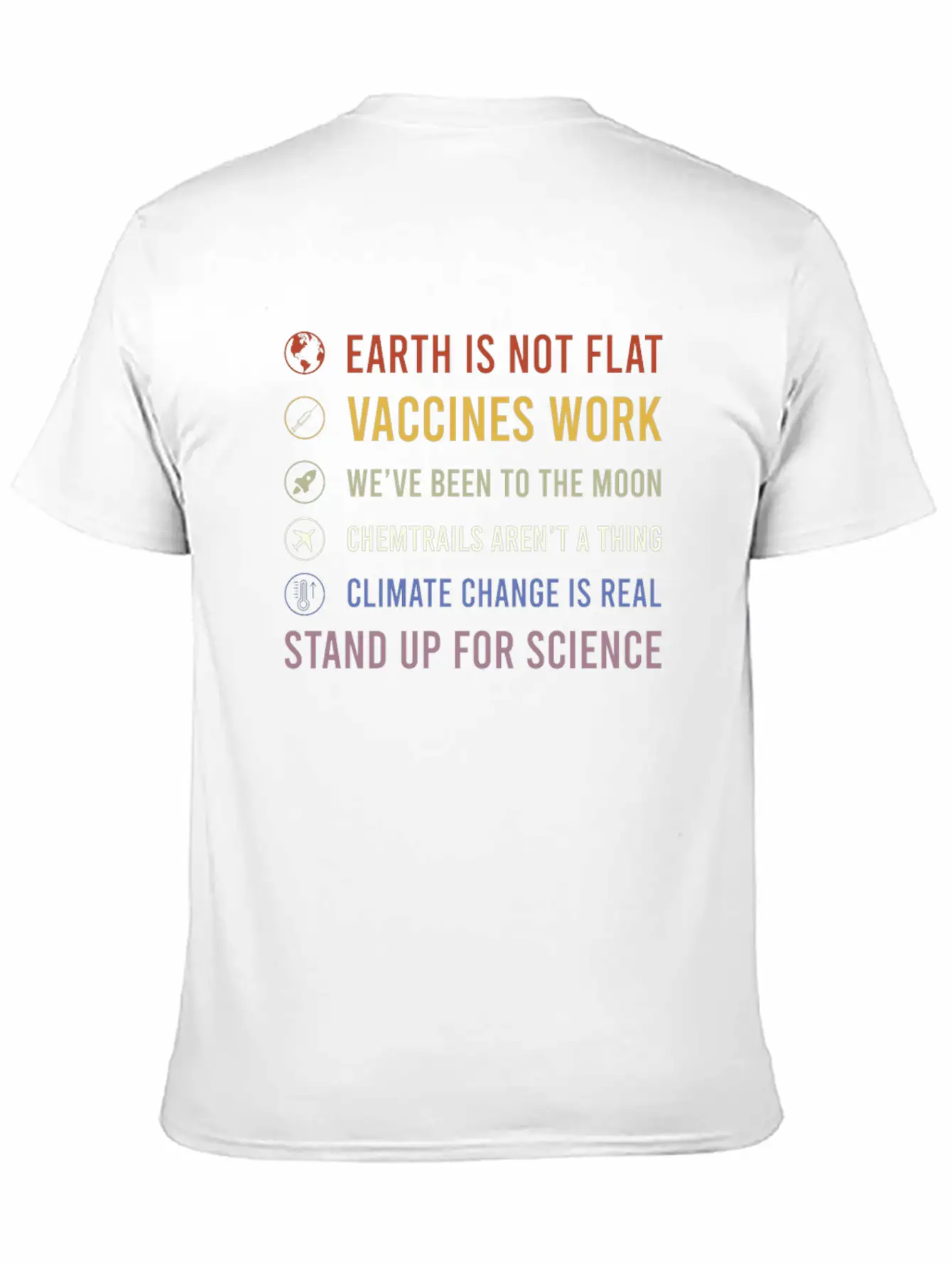 Earth Is Not Flat Stand Up For Science Unisex Casual T-Shirt – Clean Design For Daily Comfort