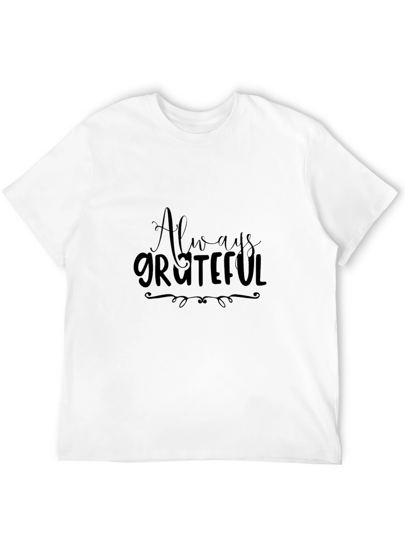 Always Grateful Black Graphic Tee