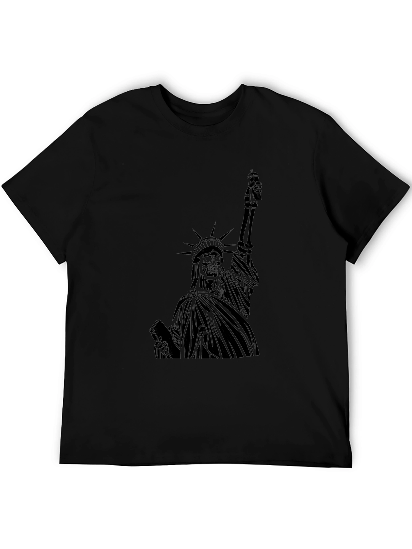 Statue of Liberty Skeleton Graphic T-Shirt