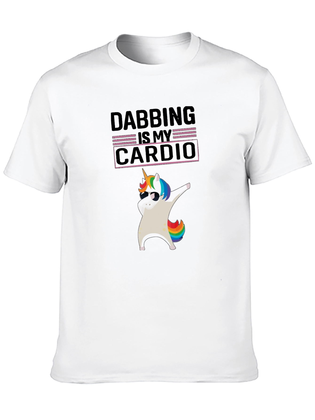 Dabbing Unicorn Cardio Black T-Shirt