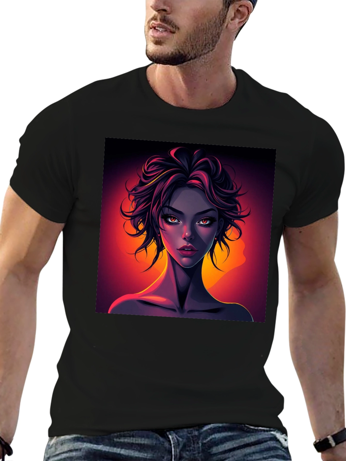 Graphic Tee - Woman Portrait Print
