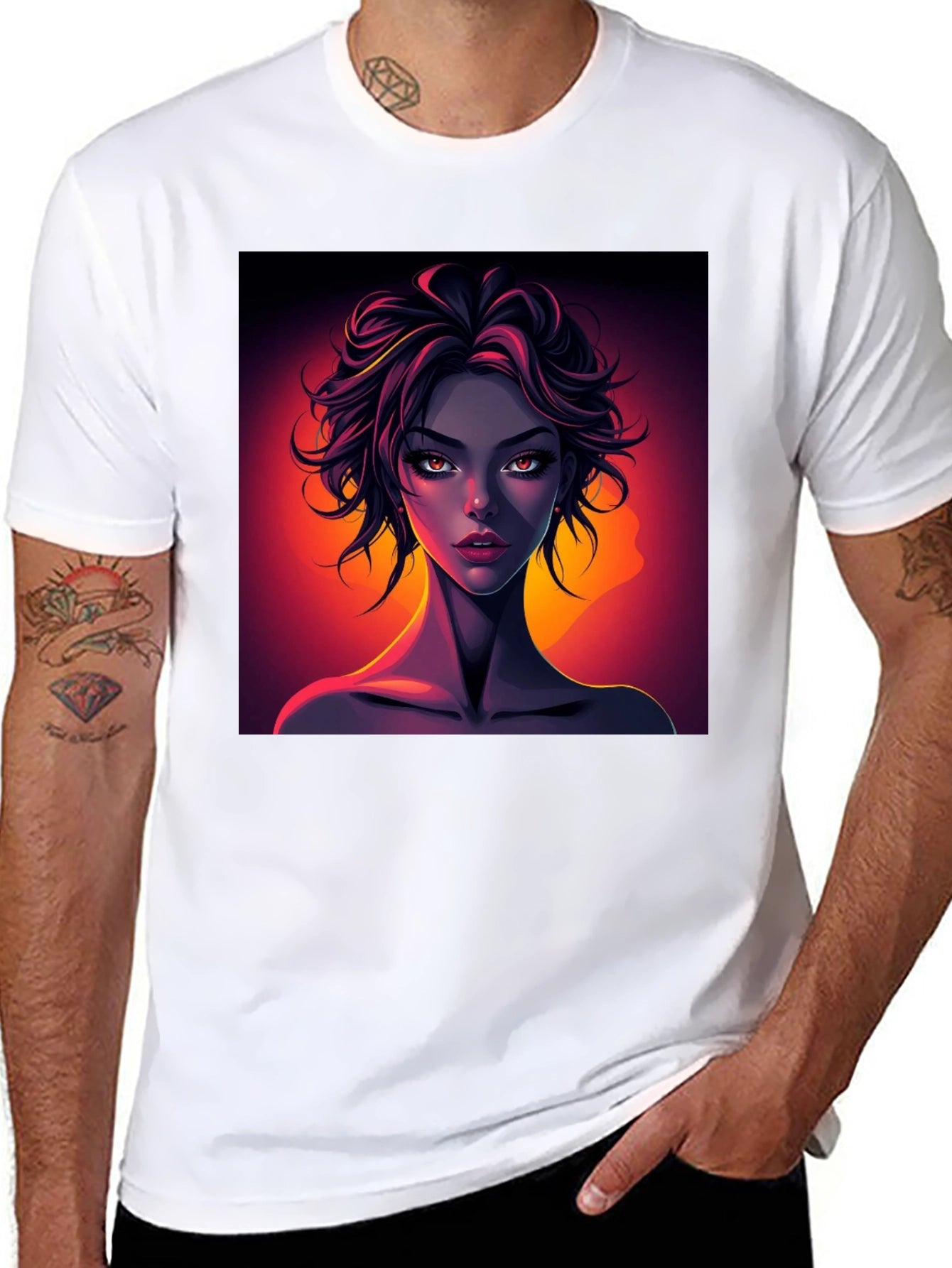 Graphic Tee - Woman Portrait Print