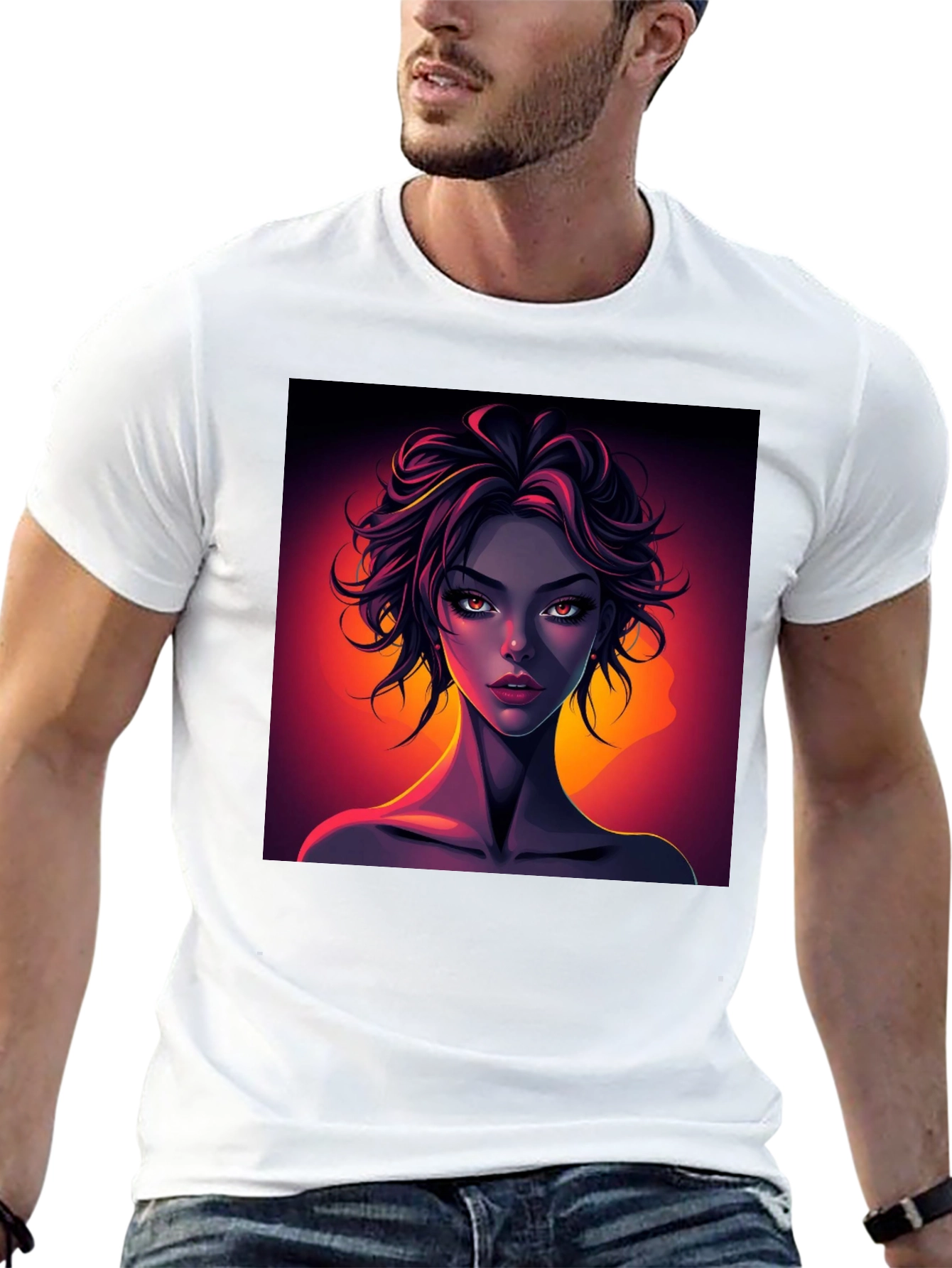 Graphic Tee - Woman Portrait Print