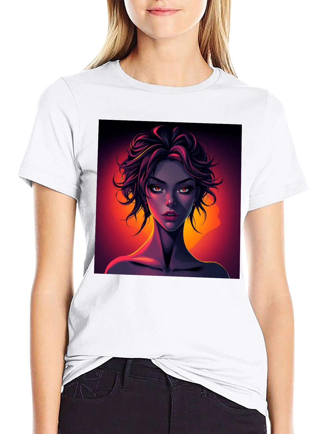Graphic Tee - Woman Portrait Print