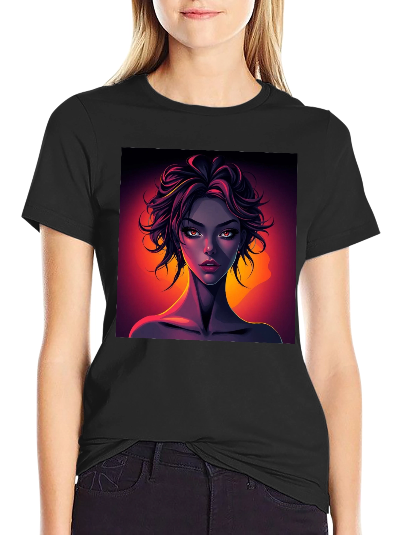 Graphic Tee - Woman Portrait Print