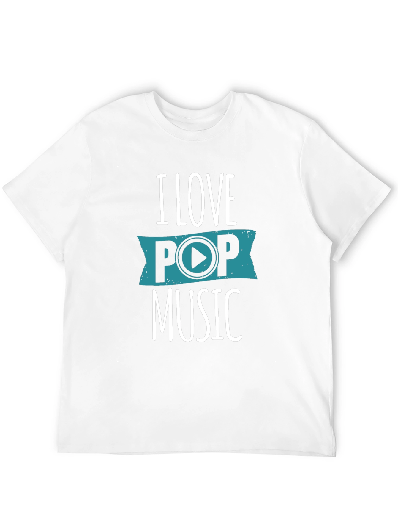 I Love Pop Music Graphic T-Shirt - Black
