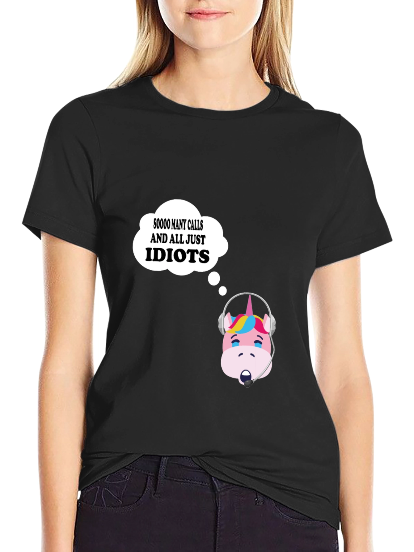 Funny Unicorn Call Center T-Shirt