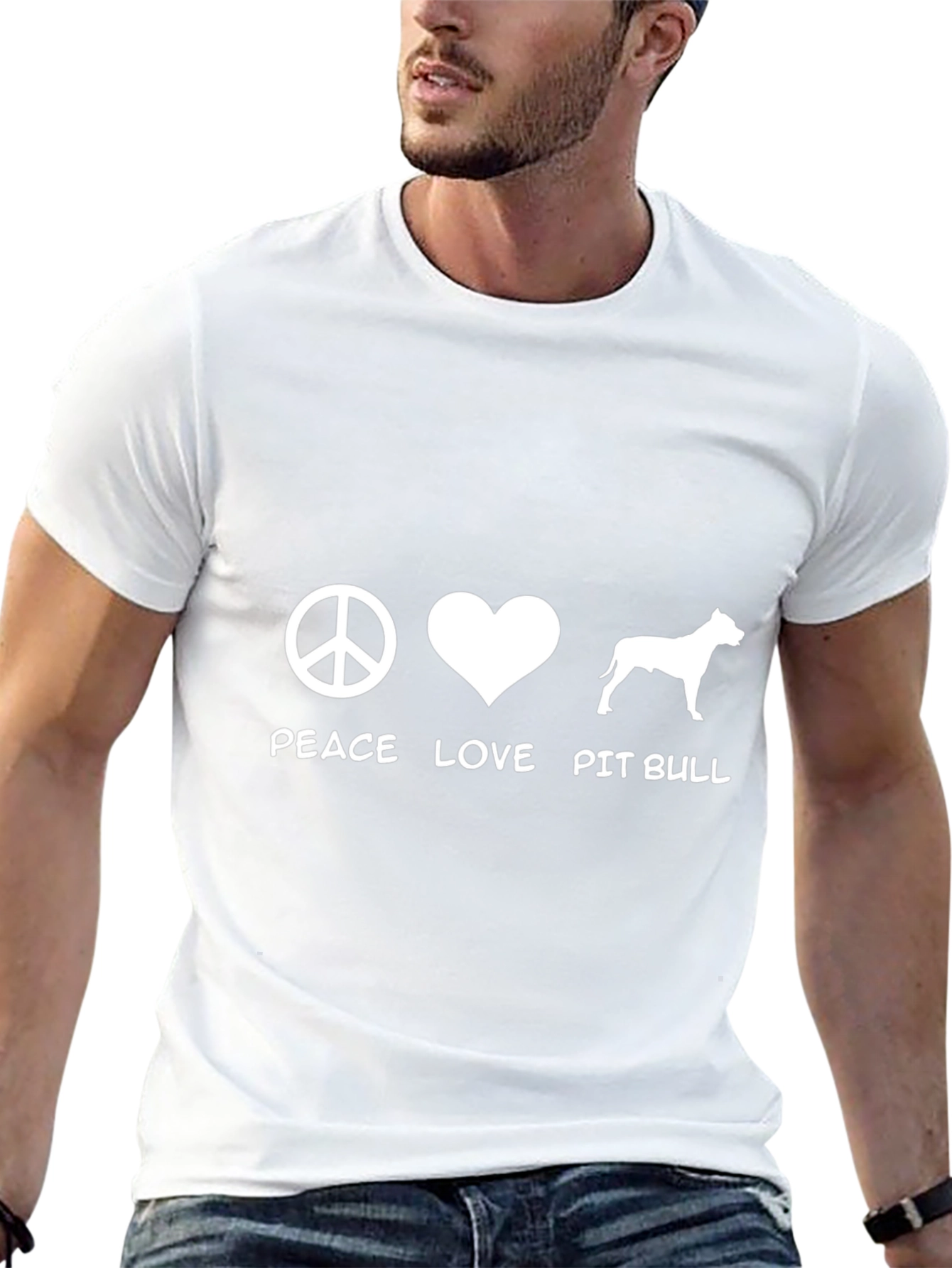 Peace Love Pit Bull Graphic Tee