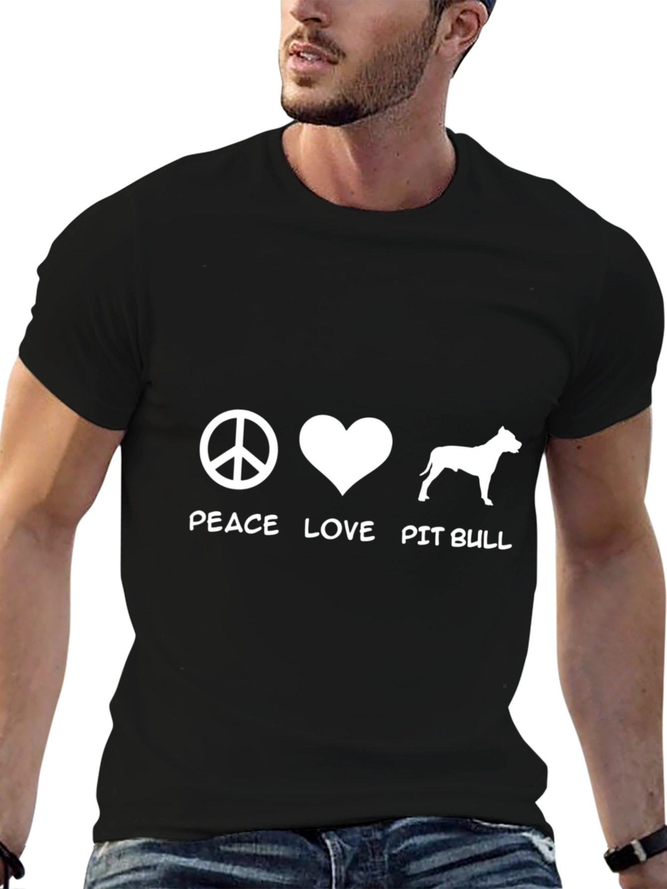Peace Love Pit Bull Graphic Tee