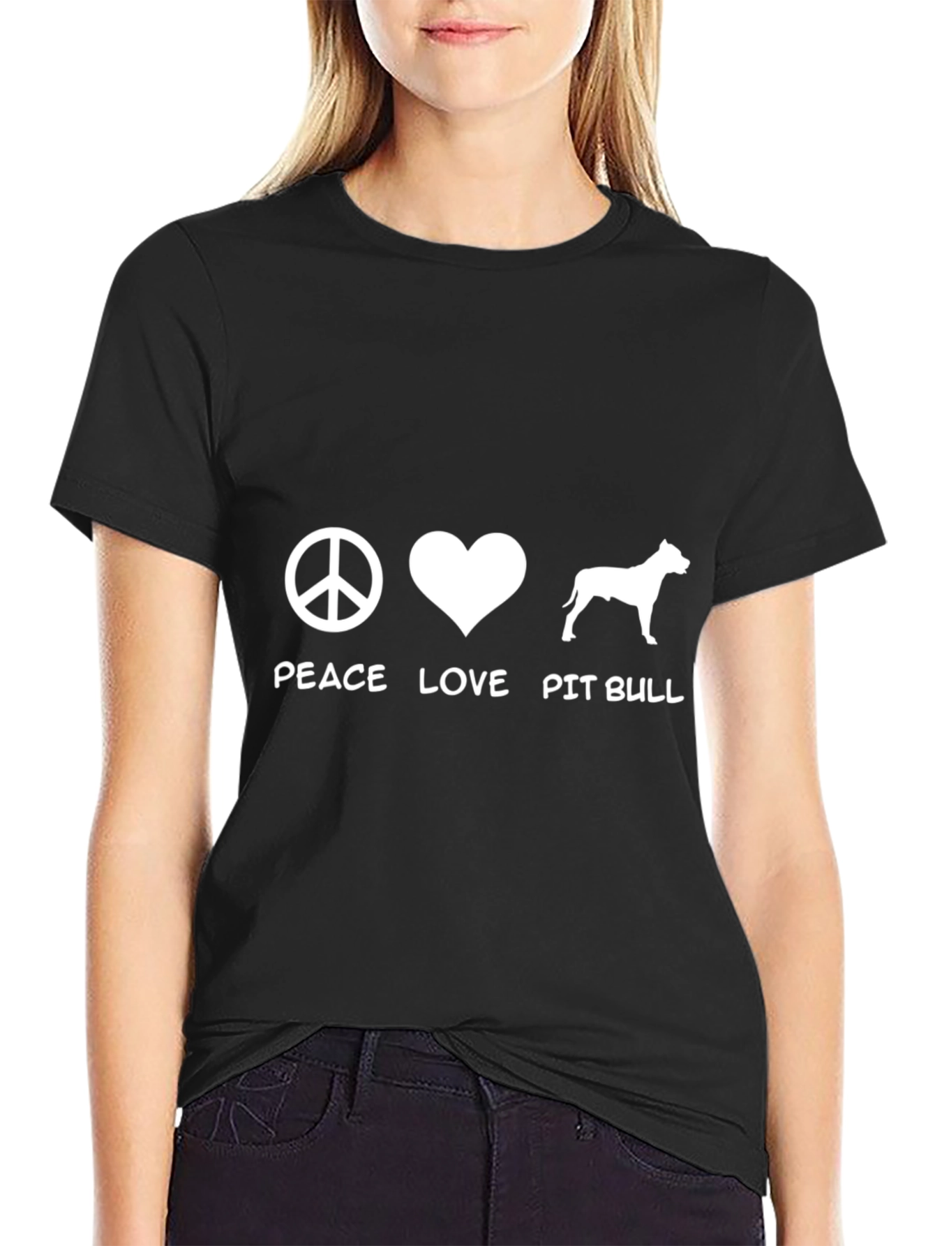 Peace Love Pit Bull Graphic Tee