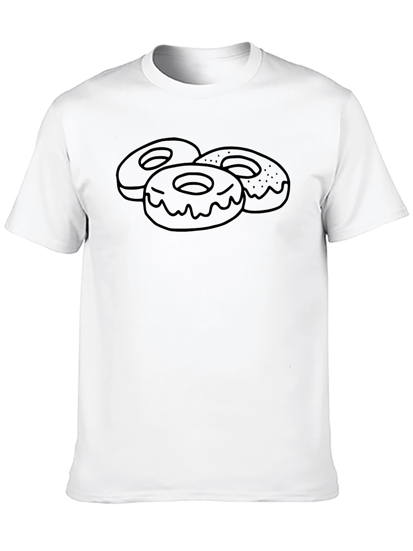 Donut Graphic T-Shirt - Black Crew Neck Tee