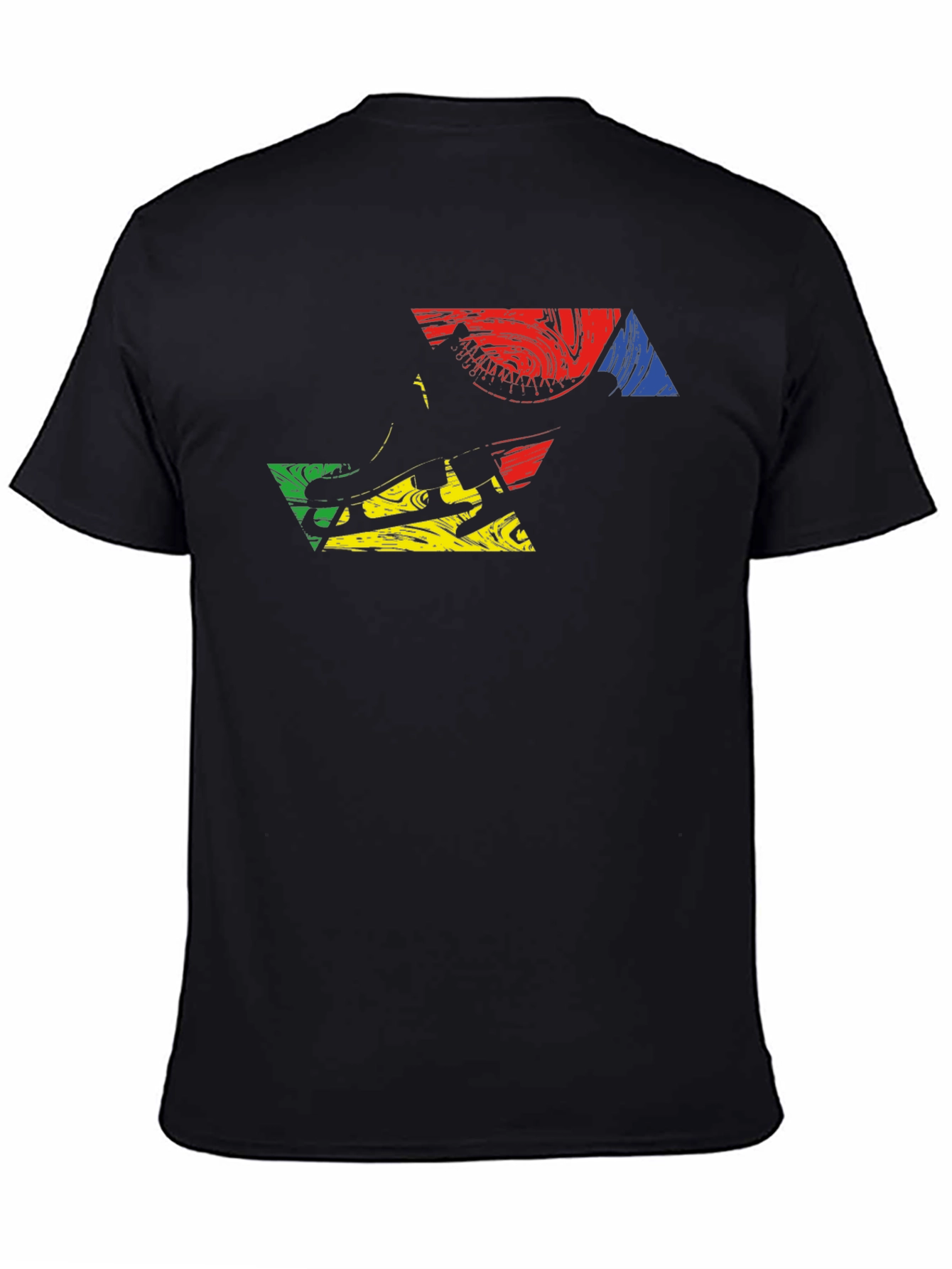 Abstract Graphic Print Mens Black T-Shirt