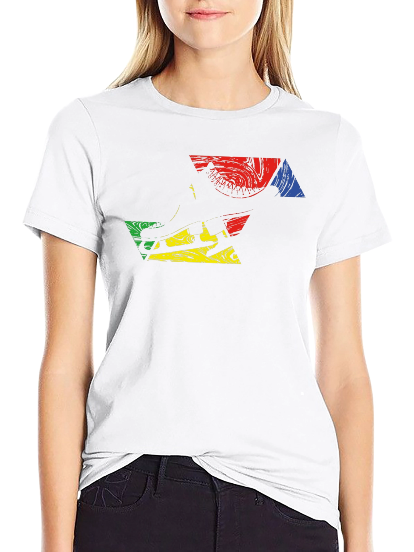 Abstract Graphic Print Mens Black T-Shirt
