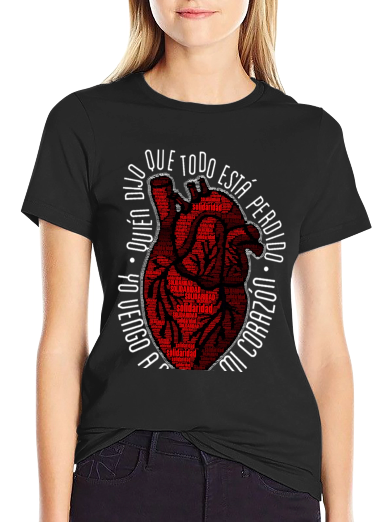 Solidaridad Heart Graphic Tee - Black