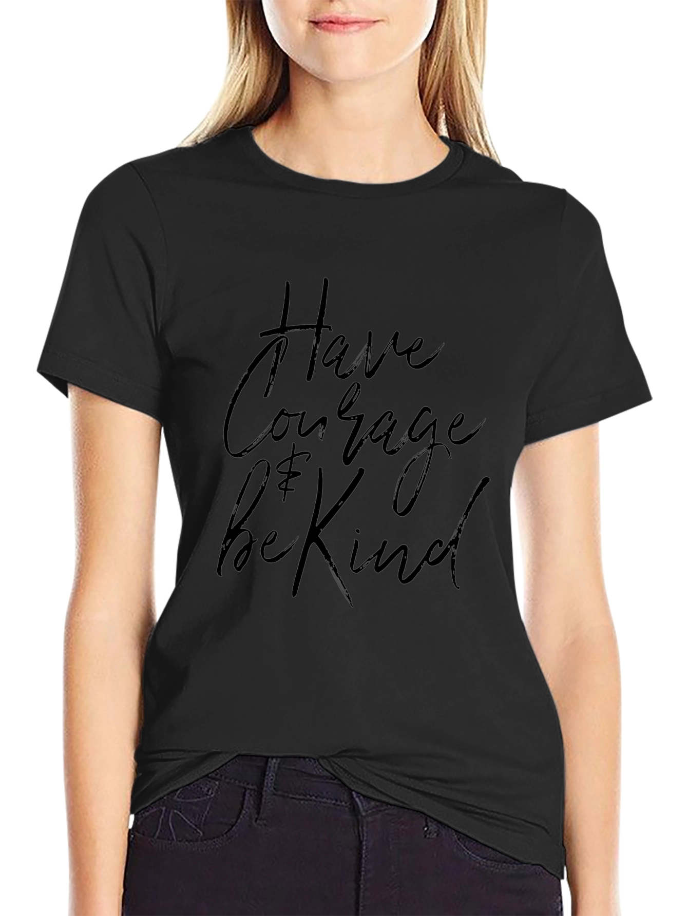 Courage & Kindness Black Graphic Tee